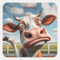 A vaca Bobo - "Sério?" Design de citação engraçado