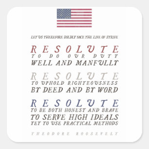Adesivo Quadrado A vida árdua de Theodore Roosevelt