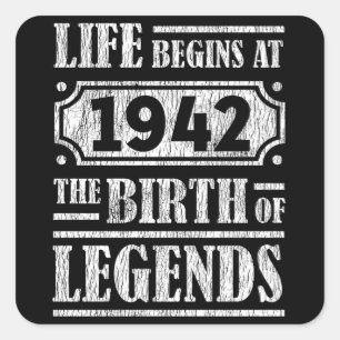 Adesivo Quadrado A Vida Começa Em 1942 O Nascimento Da Lenda 80