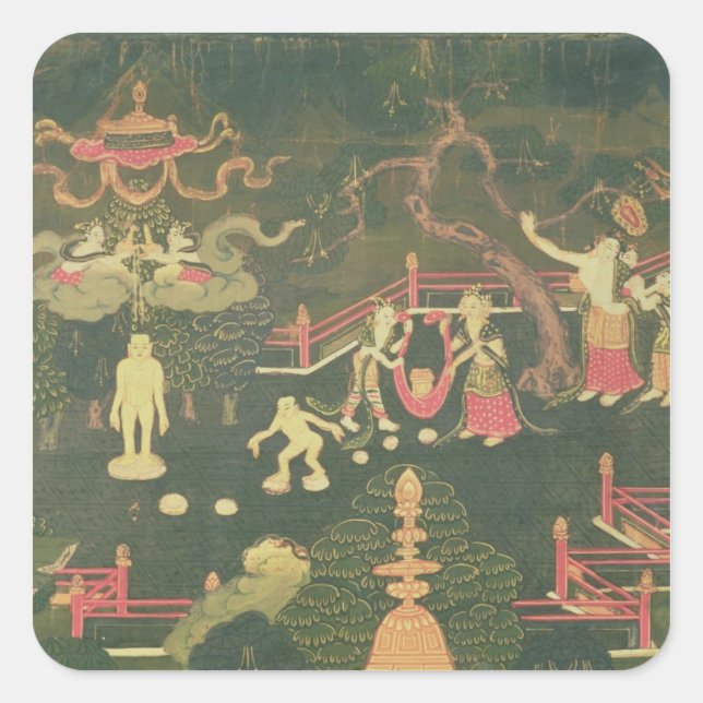 Adesivo Quadrado A vida de Buda Shakyamuni (Frente)