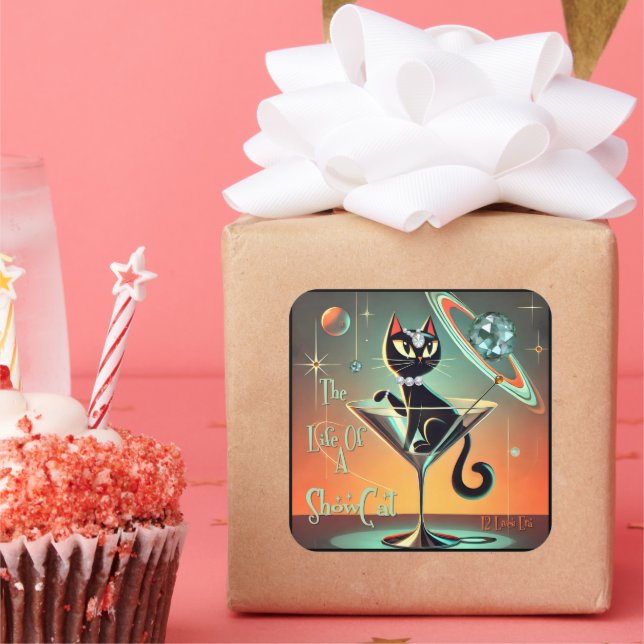 Adesivo Quadrado A Vida De Um Gato De Moça (Festa)