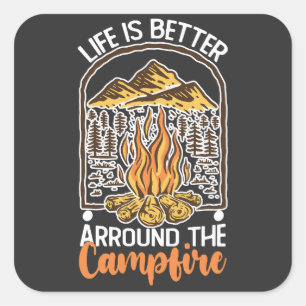 Adesivo Quadrado A Vida É Melhor Na Viagem De Campfire