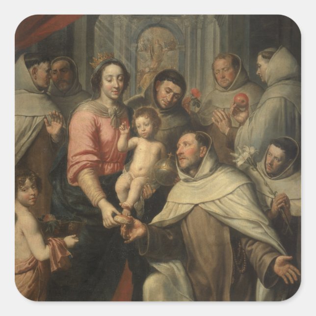 Adesivo Quadrado A Virgem das Carmelitas (Frente)