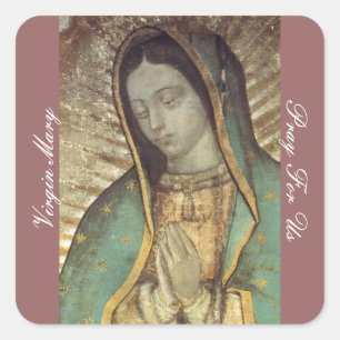 ADESIVO QUADRADO A VIRGEM MARIA PRAY PARA E.U.
