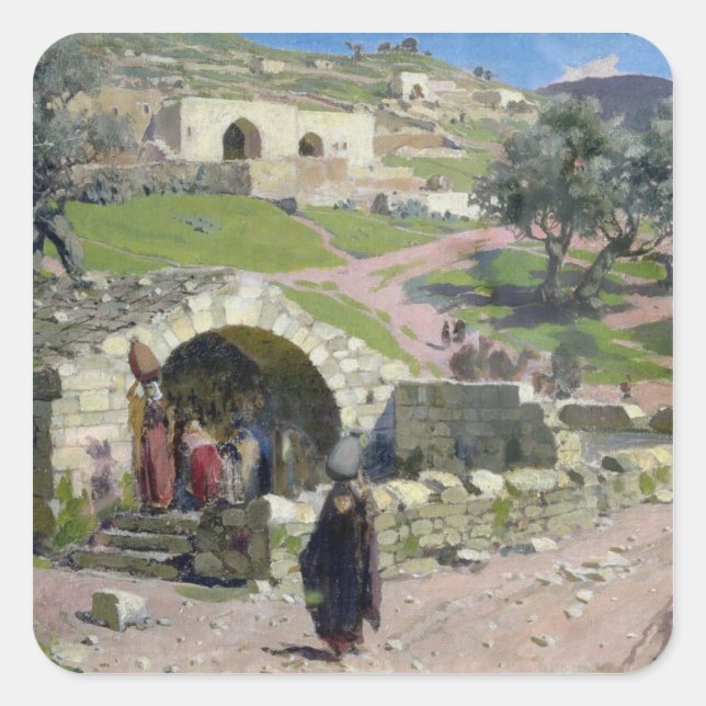 Adesivo Quadrado A Virgem Primavera em Nazareth, 1882 (Frente)