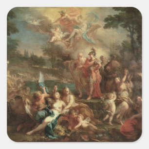 Adesivo Quadrado A visão de Aeneas nos campos Elysian
