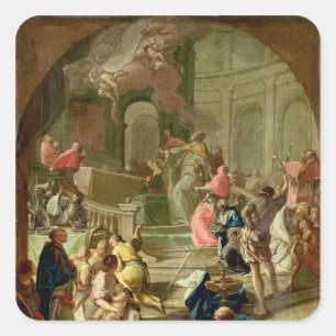 Adesivo Quadrado A visão de St. Benedict, c.1760