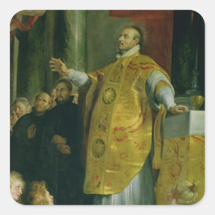 Adesivo Quadrado A visão de St Ignatius de Loyola