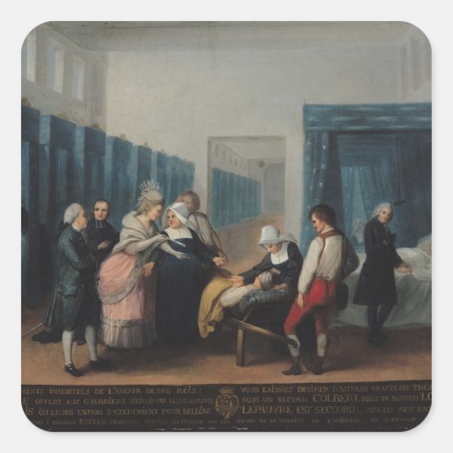 Adesivo Quadrado A visita de Monsieur e Madame Necker (Frente)