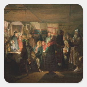 Adesivo Quadrado A visita de um feiticeiro a um casamento camponês