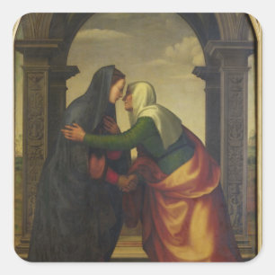 Adesivo Quadrado A visitação de St. Elizabeth à Virgem Maria