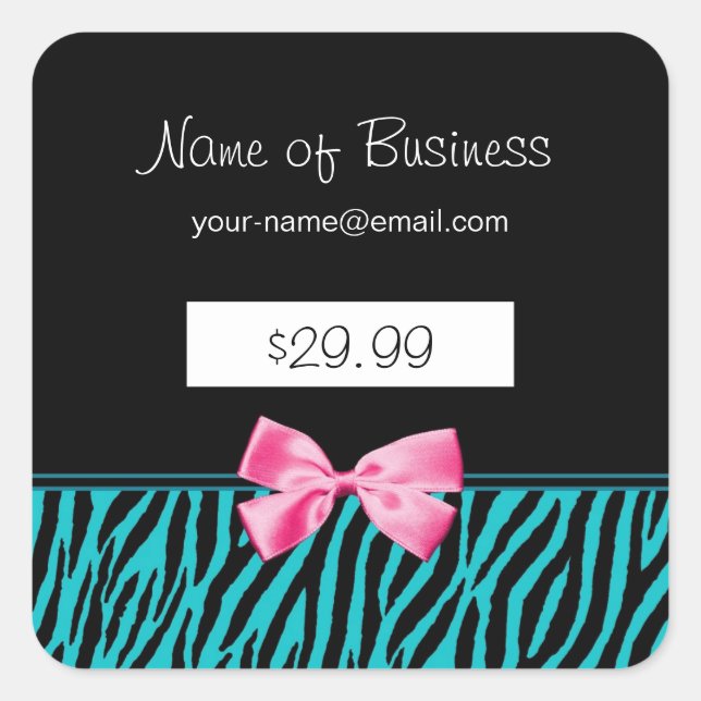 Adesivo Quadrado A zebra na moda da cerceta listra preços (Frente)