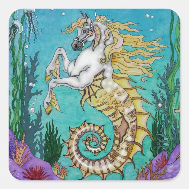 Adesivo Quadrado Abaixo de ÁguaCavalo (Frente)