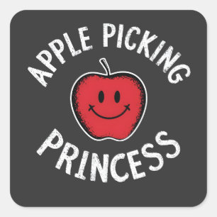 Adesivo Quadrado Abate da Fruta da Apple Picking Princess Apple