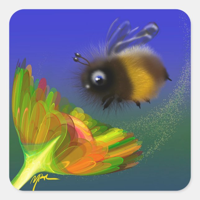 Adesivo Quadrado Abeja Fofa (Frente)