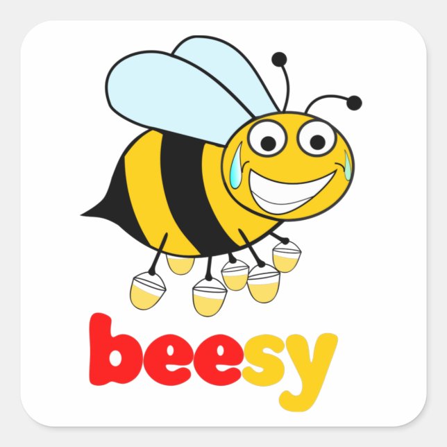 Adesivo Quadrado Abelha de BEESY Ocupada (Frente)
