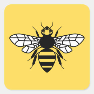 Adesivo Quadrado Abelha de Manchester