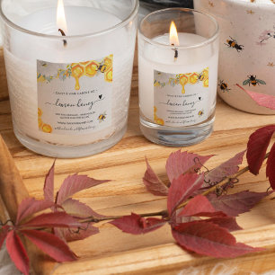 Adesivo Quadrado Abelha De Mel Floral Vela artesanal