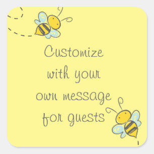 Adesivo Quadrado Abelha Mel