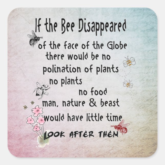 Adesivo Quadrado Abelhas de sabedoria (Frente)