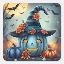 Abóbora azul de Halloween Jack-o-lantern