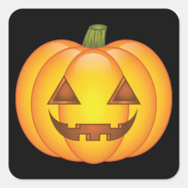 Adesivo Quadrado Abóbora Cute Cartoon Halloween Jack O’Lantern