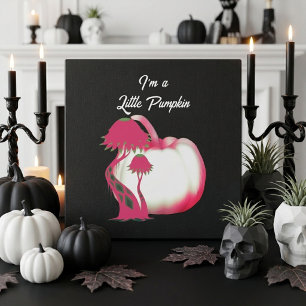 Adesivo Quadrado Abóbora Rosa Pequena Halloween Outono Cogumelo