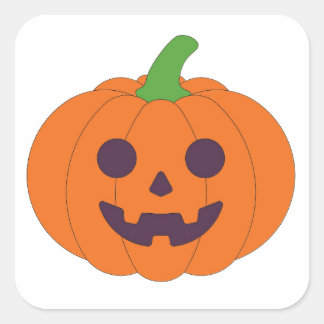Adesivo Quadrado Abóboras de Halloween Fofas & Padrão de Gatos Pret