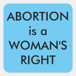 Adesivo Quadrado Aborto é um texto negro direito da mulher em azul-