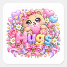 Abrace Fofo Kawaii Urso de Pelúcia Rosa Pastel Flo
