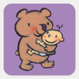 Adesivo Quadrado Abraço de urso grande de Leslie Patricelli Brown