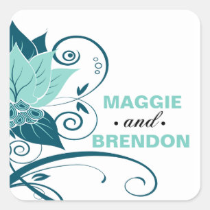 Adesivo Quadrado Abraxas Abstrato Floral Favor   água em pó