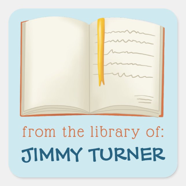 Adesivo Quadrado Abrir Cartaz de Livro (Frente)