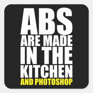 Adesivo Quadrado Abs São Feitos Na Cozinha E Na Photoshop - Engraça