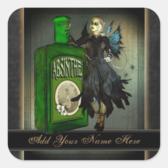Adesivo Quadrado Absinthe Faerie Bookplate Stickers (Frente)