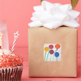 Adesivo Quadrado Abstract Flowers Sticker