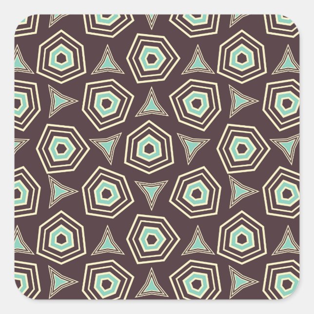 Adesivo Quadrado Abstract geometric pattern with layered pentagons  (Frente)