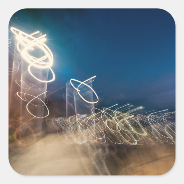 Adesivo Quadrado Abstract Intentional Camera Movement Night Light T (Frente)