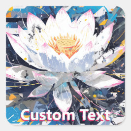 Adesivo Quadrado Abstract Lotus Flower Custom