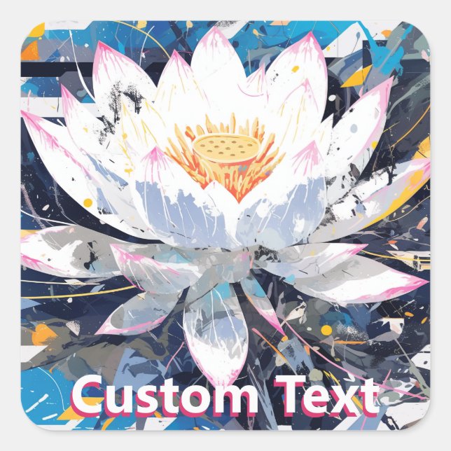 Adesivo Quadrado Abstract Lotus Flower Custom (Frente)