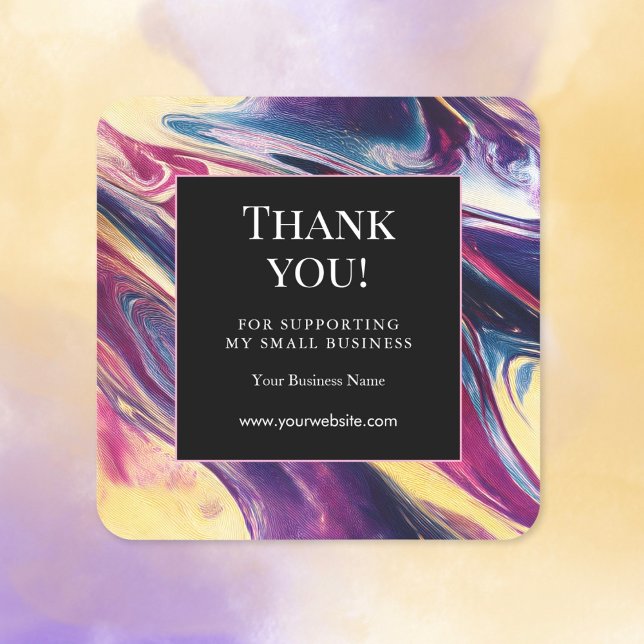 Adesivo Quadrado Abstract Purple Swirl Business Sticker (Criador carregado)