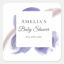 Adesivo Quadrado Abstrato Aquarela Lavanda