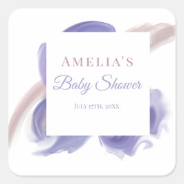 Adesivo Quadrado Abstrato Aquarela Lavanda