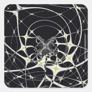 Adesivo Quadrado Abstrato Art Ouro Spiderweb