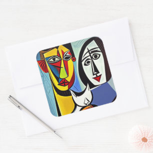 Adesivo Quadrado Abstrato Art Sticker
