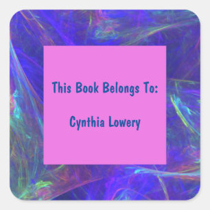 Adesivo Quadrado Abstrato de aparência cósmica rodopia cor-de-rosa