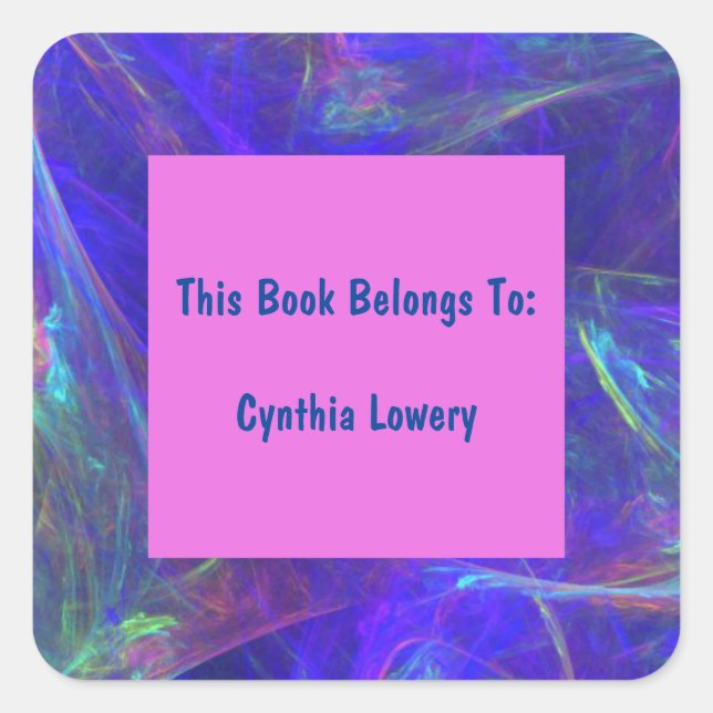 Adesivo Quadrado Abstrato de aparência cósmica rodopia cor-de-rosa (Frente)