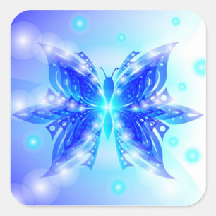 Adesivo Quadrado Abstrato de borboleta adesiva