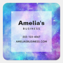 Adesivo Quadrado Abstrato de espaço para galáxias roxa e azul