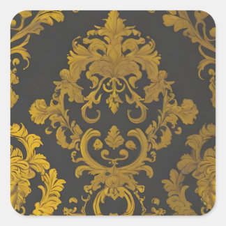 Adesivo Quadrado Abstrato Dourado